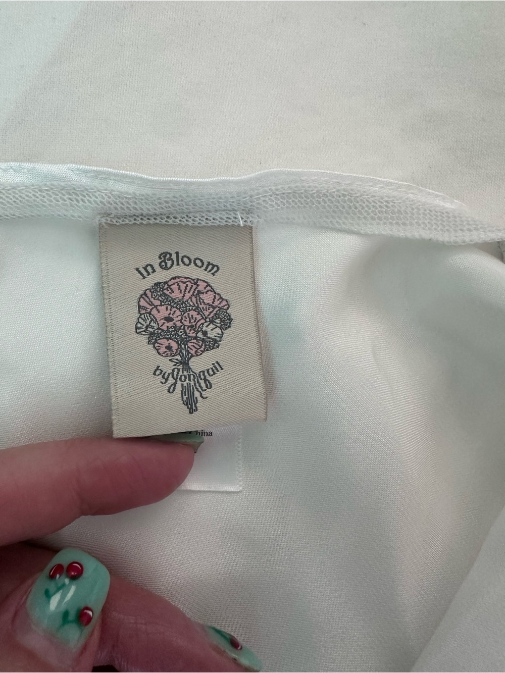 In Bloom by Jonquil White Satin Lace Chemise Nightgown Large - Picture 9 of 11